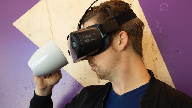 Metaverse Man VR Holding Mug